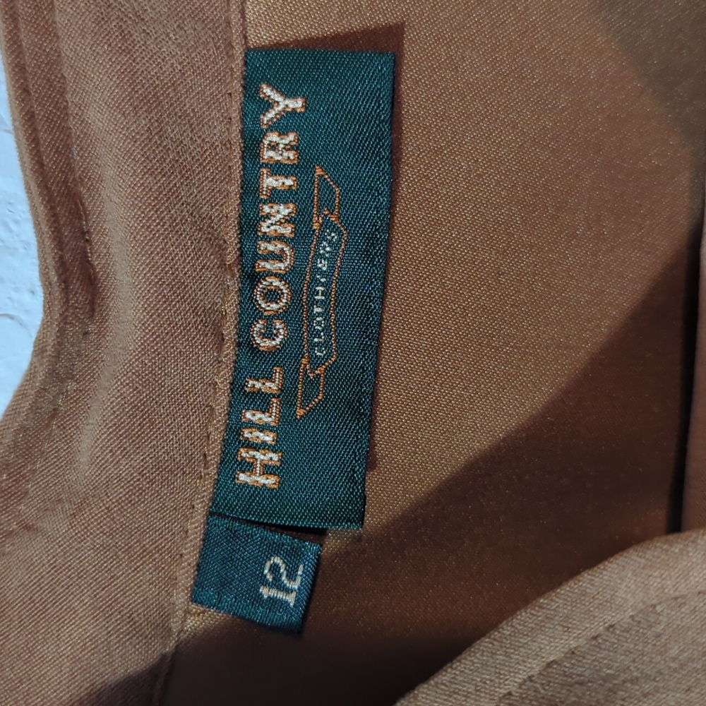 Hill Country Clothiers Pantsuit Vest 12 Button Pant 14 Brown Vintage